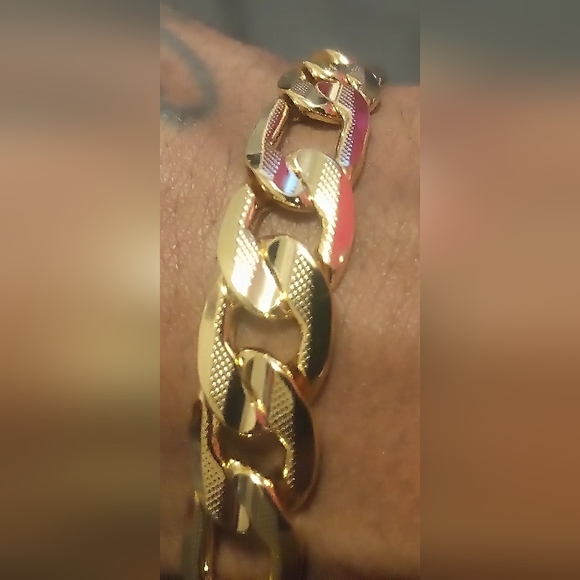 8" 14k Gold Men's Figaro Bracelet - Picture 4 of 8